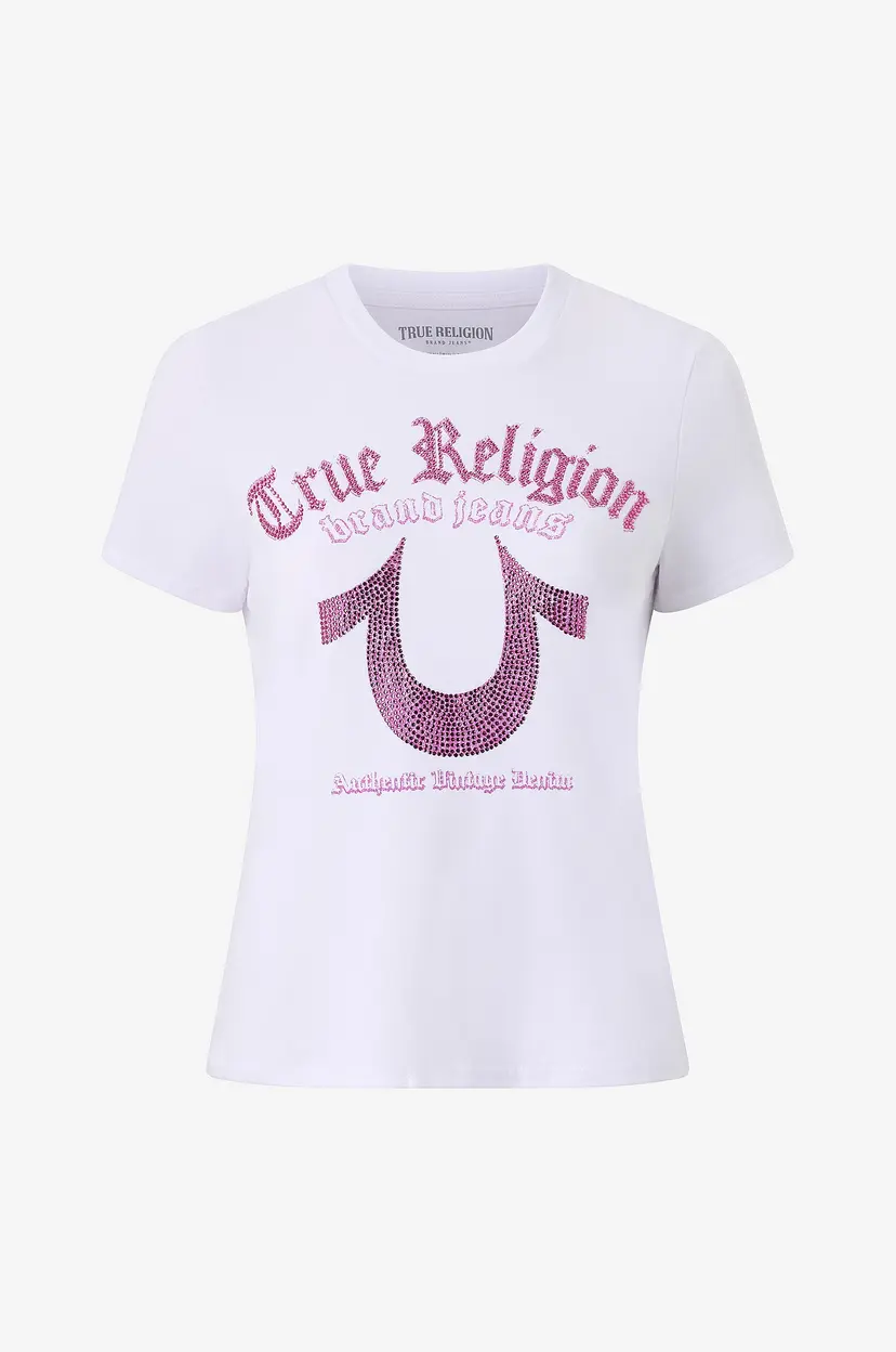 True Religion T-skjorte Crystal Hs Crew Neck Tee - Hvit