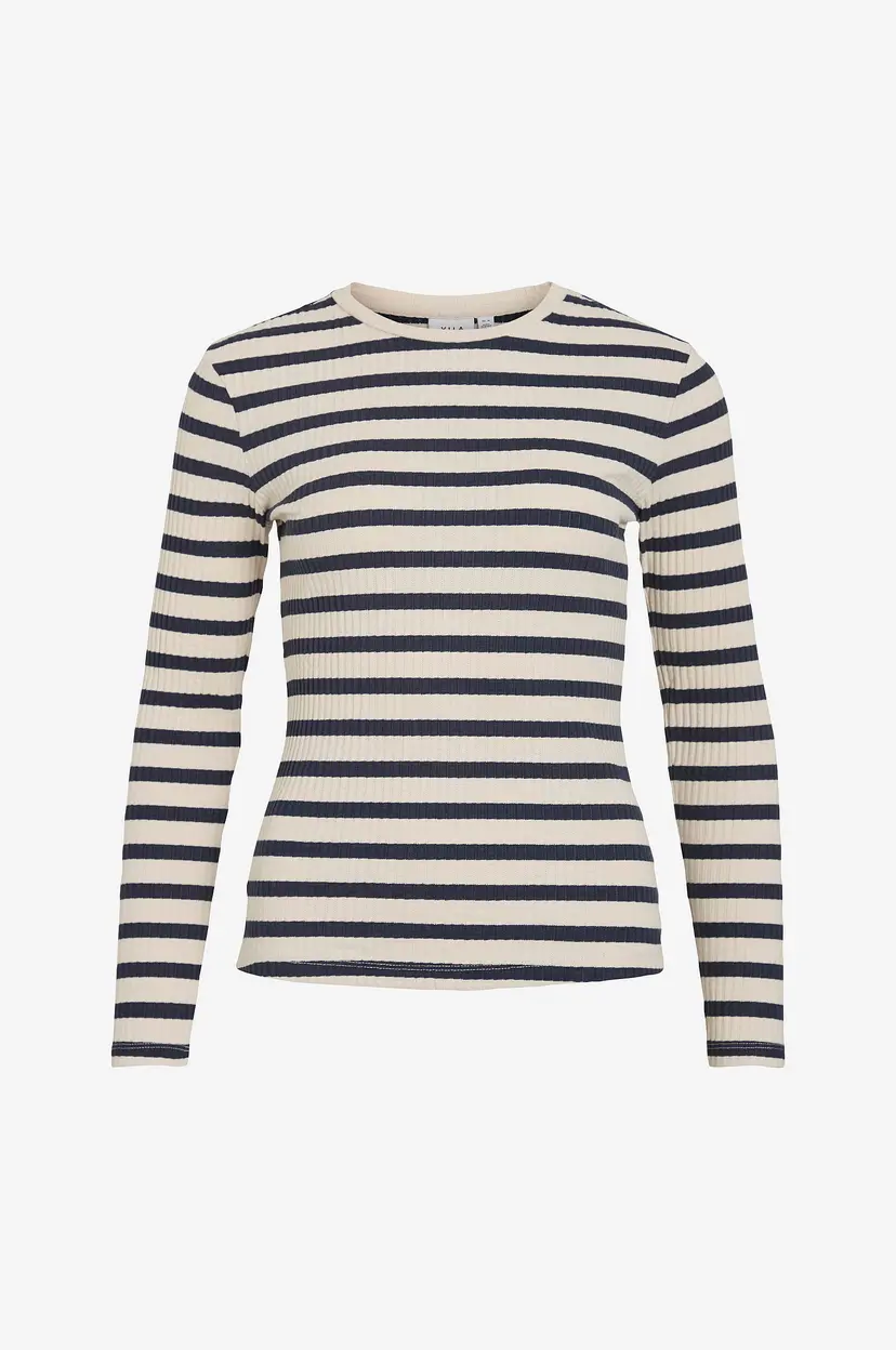 Vila Topp viAmelie O-neck L/S Top - Blå