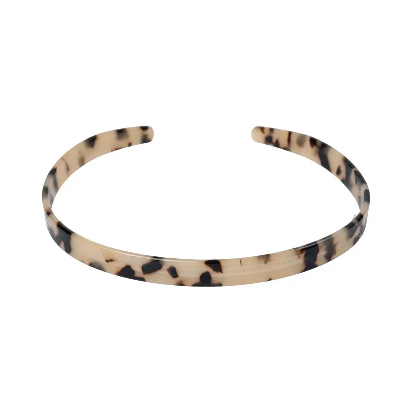 Dark Plain Hair Band Thin Sand Tortoise