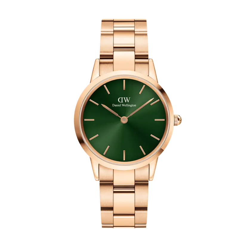 Daniel Wellington Rose Gold 32mm Watch Iconic Link Emerald Green | DW