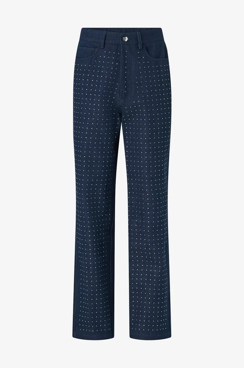 By Malina Jeans Kendra High Waisted Rhinestone - Blå