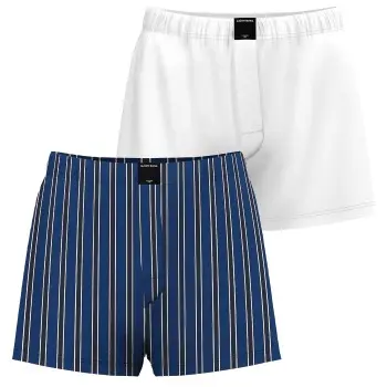 Björn Borg Björn Borg 2P Cotton Stretch Woven Boxer Shorts Blå/Hvit bomull Small Herre