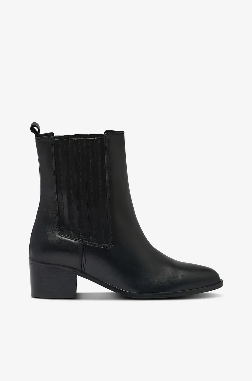 Bianco Chelseaboots Biacarol Smooth Leather - Svart