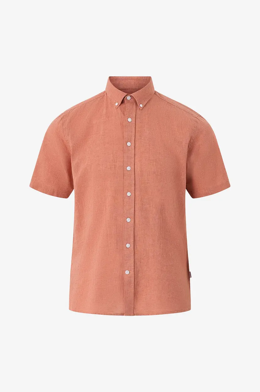 Lindbergh Linskjorte Linen Cotton Shirt S/S - Rosa