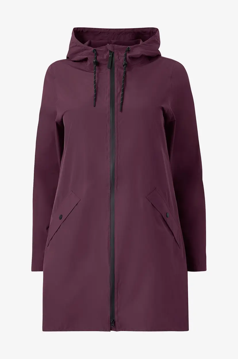Zizzi Regnfrakk caKlara Zip L/S Raincoat - Rød