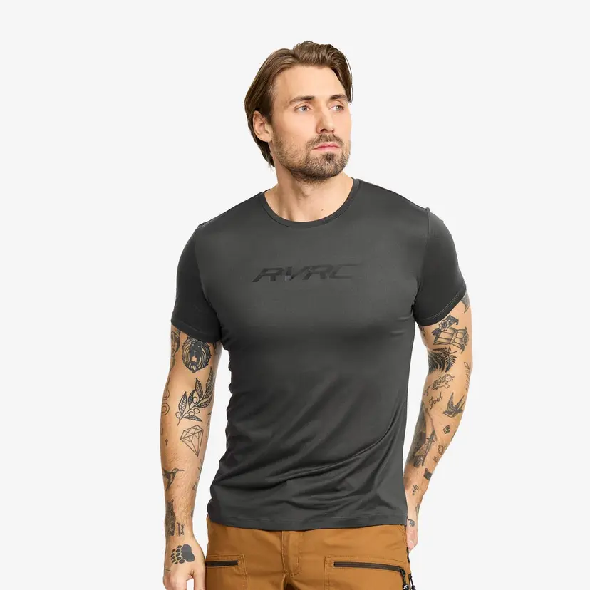 RevolutionRace Mission Logo Slim Fit T-shirt Herre Anthracite