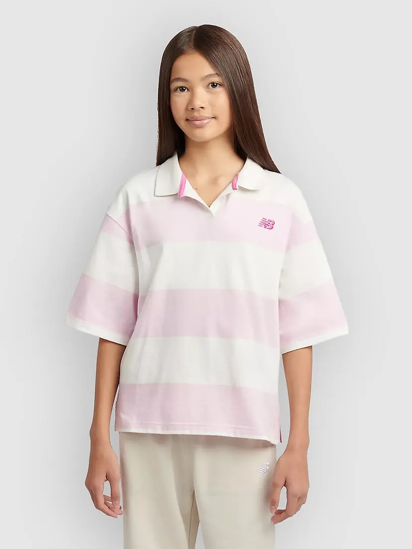 New Balance New Balance Yarn Dye Stripe Rugby Polo rosa