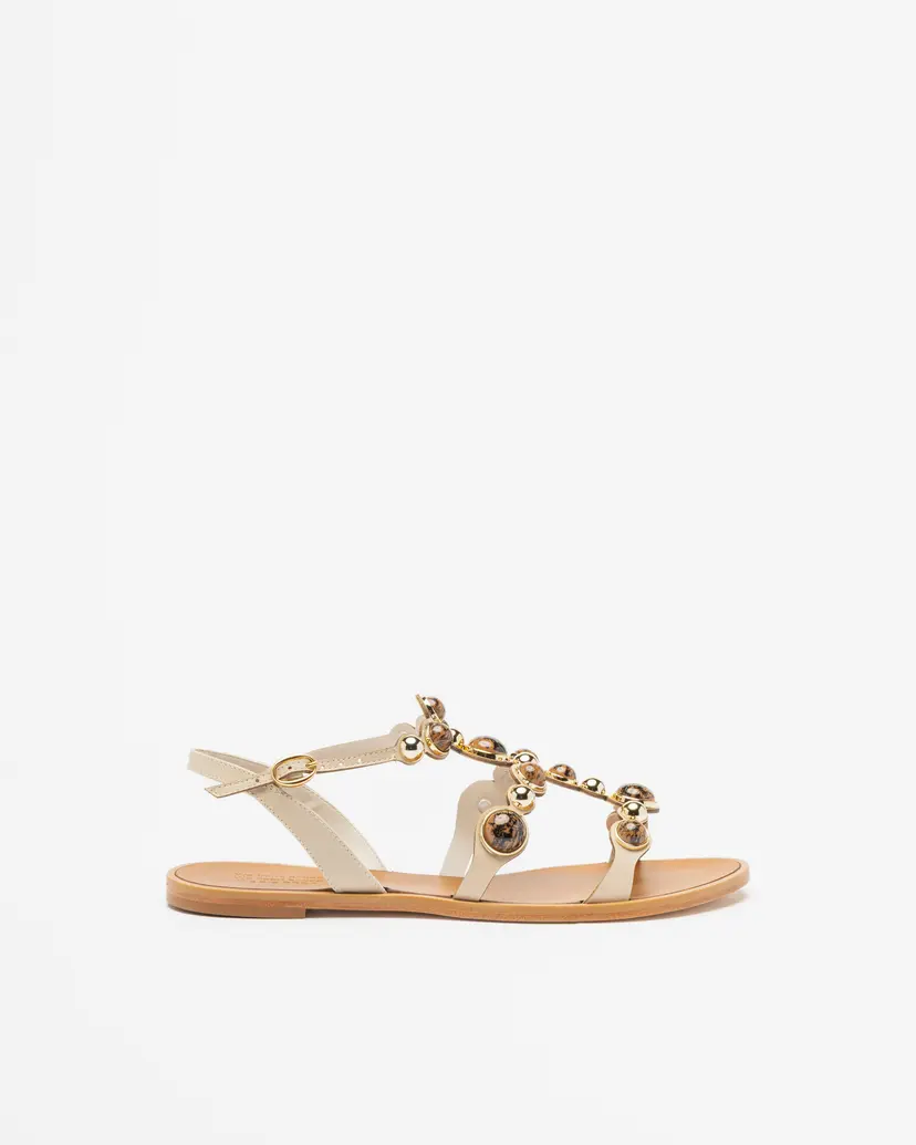 PROF PROF 183040 White Flat sandals