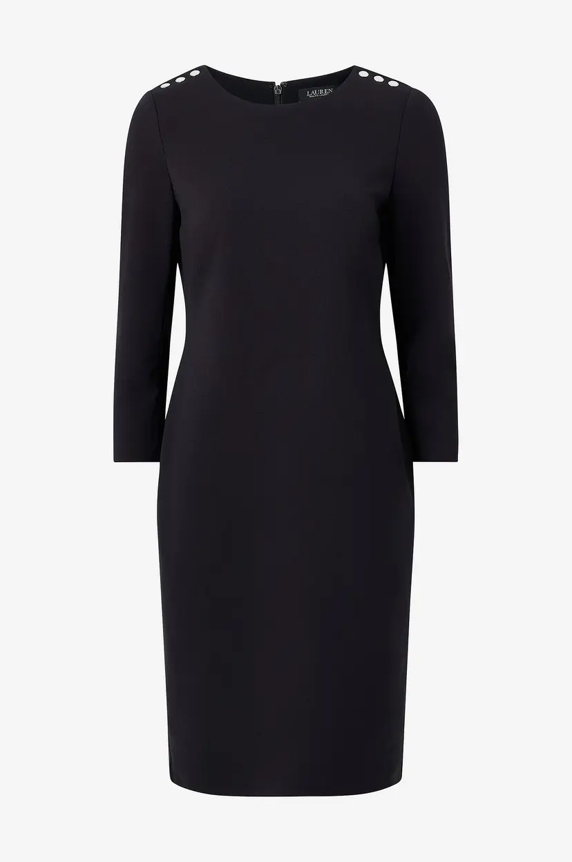 Lauren Ralph Lauren Kjole Modern Ponte-dress W/ Trim - Svart