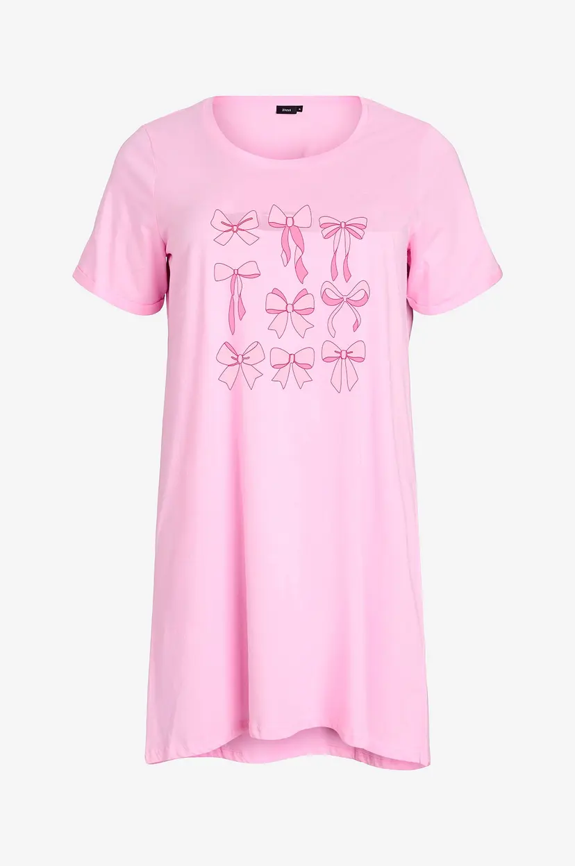 Zizzi Nattkjole mAlly S/S Abk Dress - Rosa