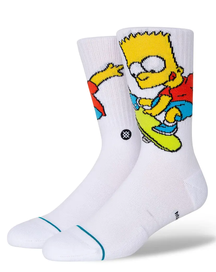 Stance Stance Bart Simpson Crew Sokker Hvid