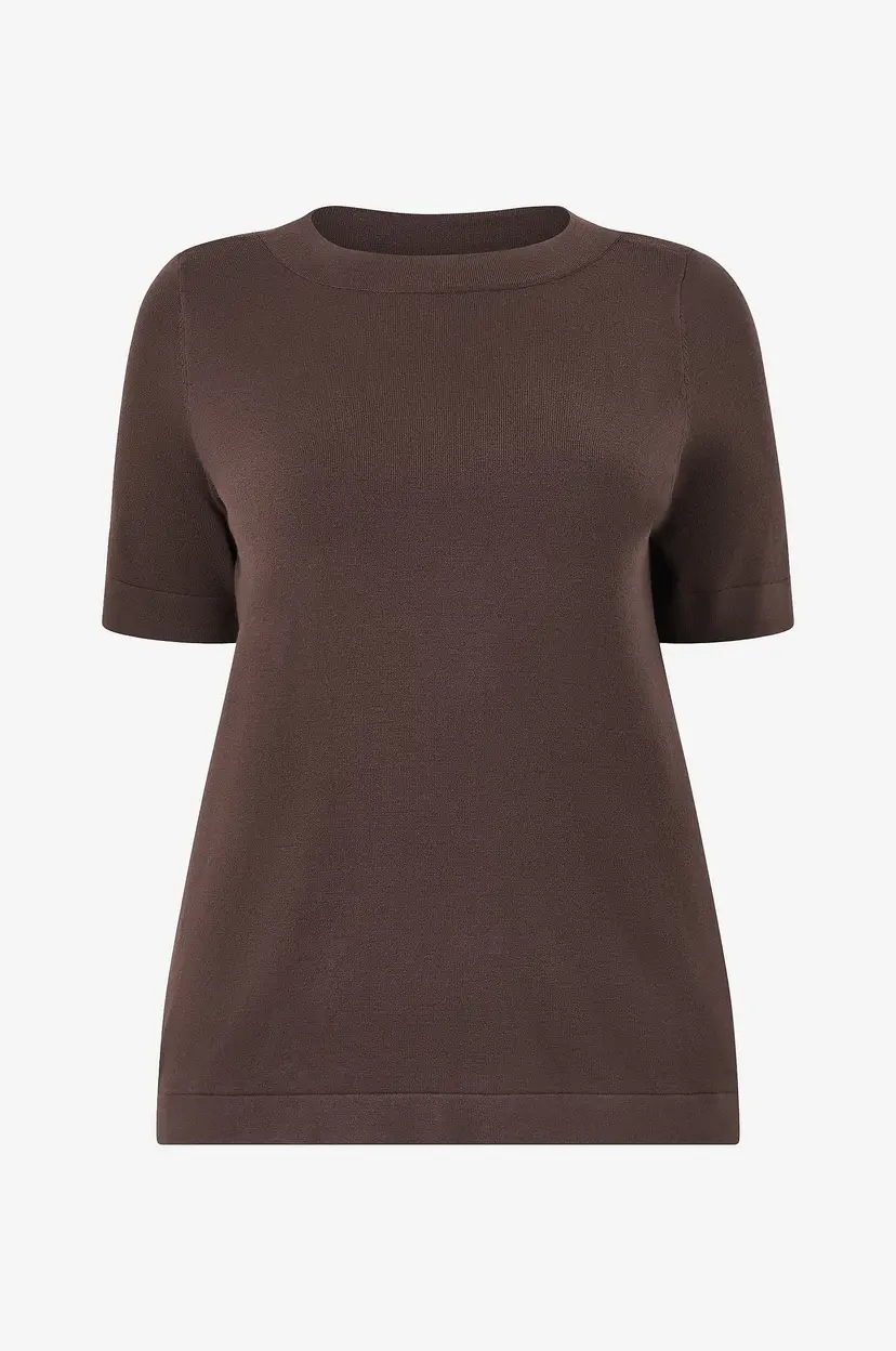KAFFE Curve Genser KClizzy Boatneck Pullover - Brun