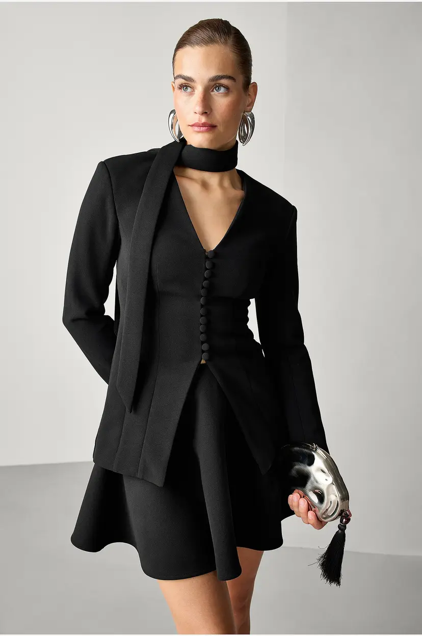 Joelle Ettersittende blazer - Svart