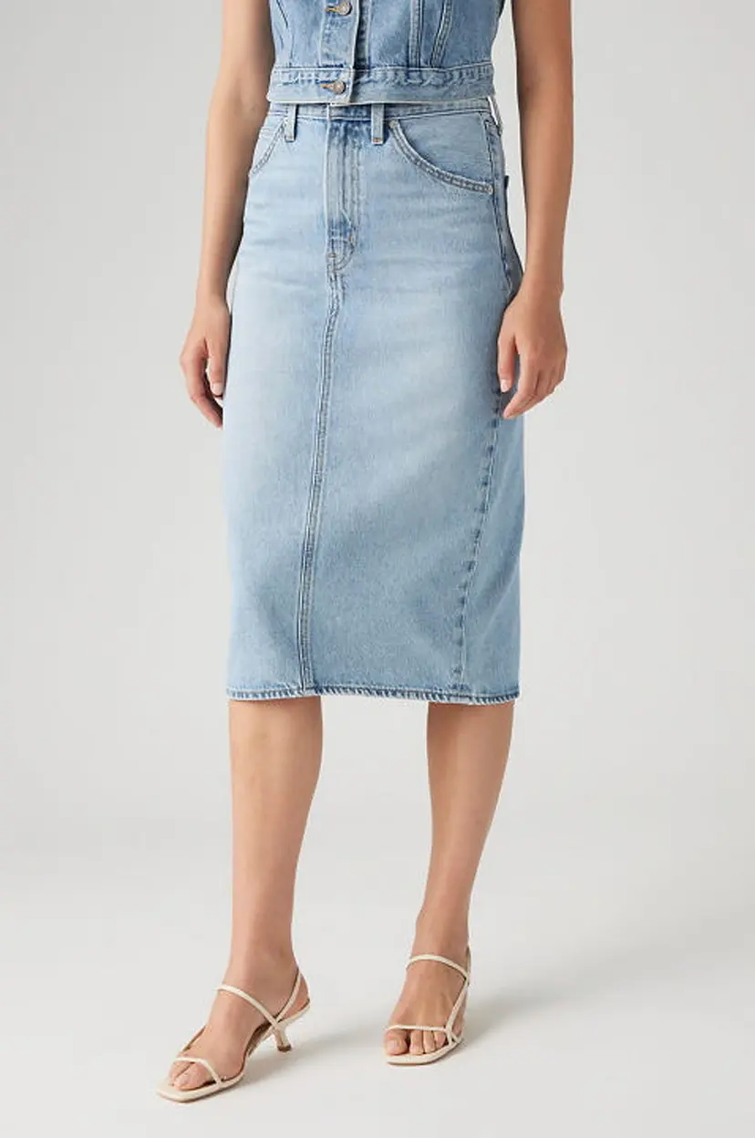 Levi's Denim skjørt HR Back Slit Skirt - Blå