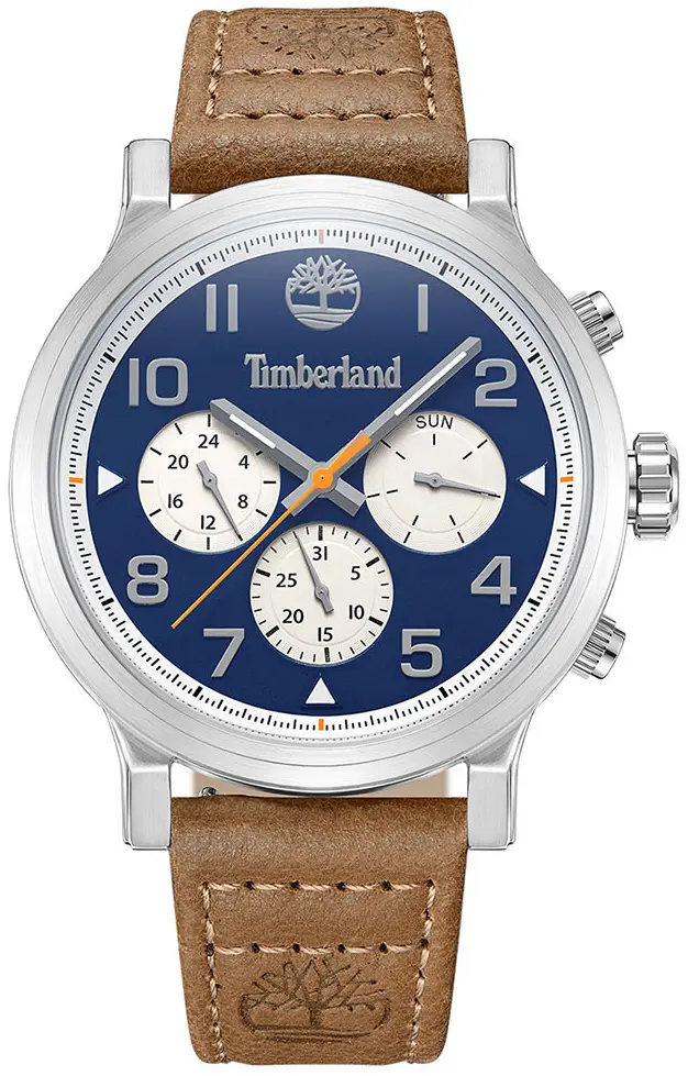 Timberland Timberland Herreklokke TDWGF0028904 Pancher Blå/Lær Ø46 mm