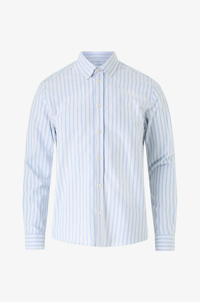 Les Deux Skjorte Konrad Striped Oxford - Blå