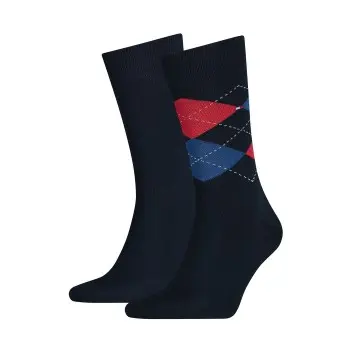Tommy Hilfiger Tommy Hilfiger Strømper 2P Men Sock Check Blå/Rød Str 47/48 Herre
