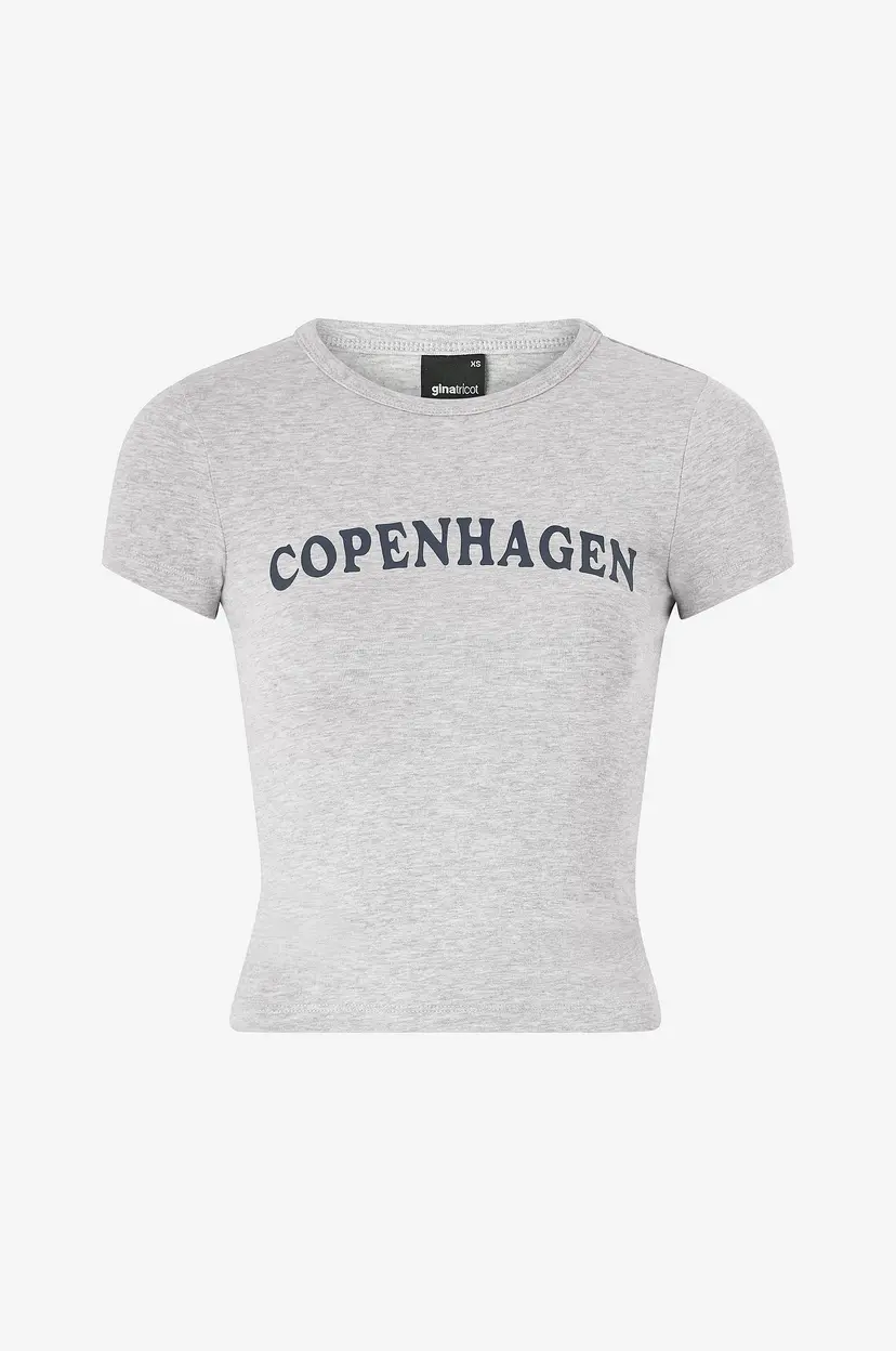 Gina Tricot Topp Printed Tight Top - Grå