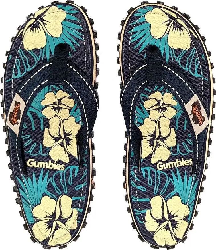 Gumbies Gumbies Unisex Islander Blue Hibiscus