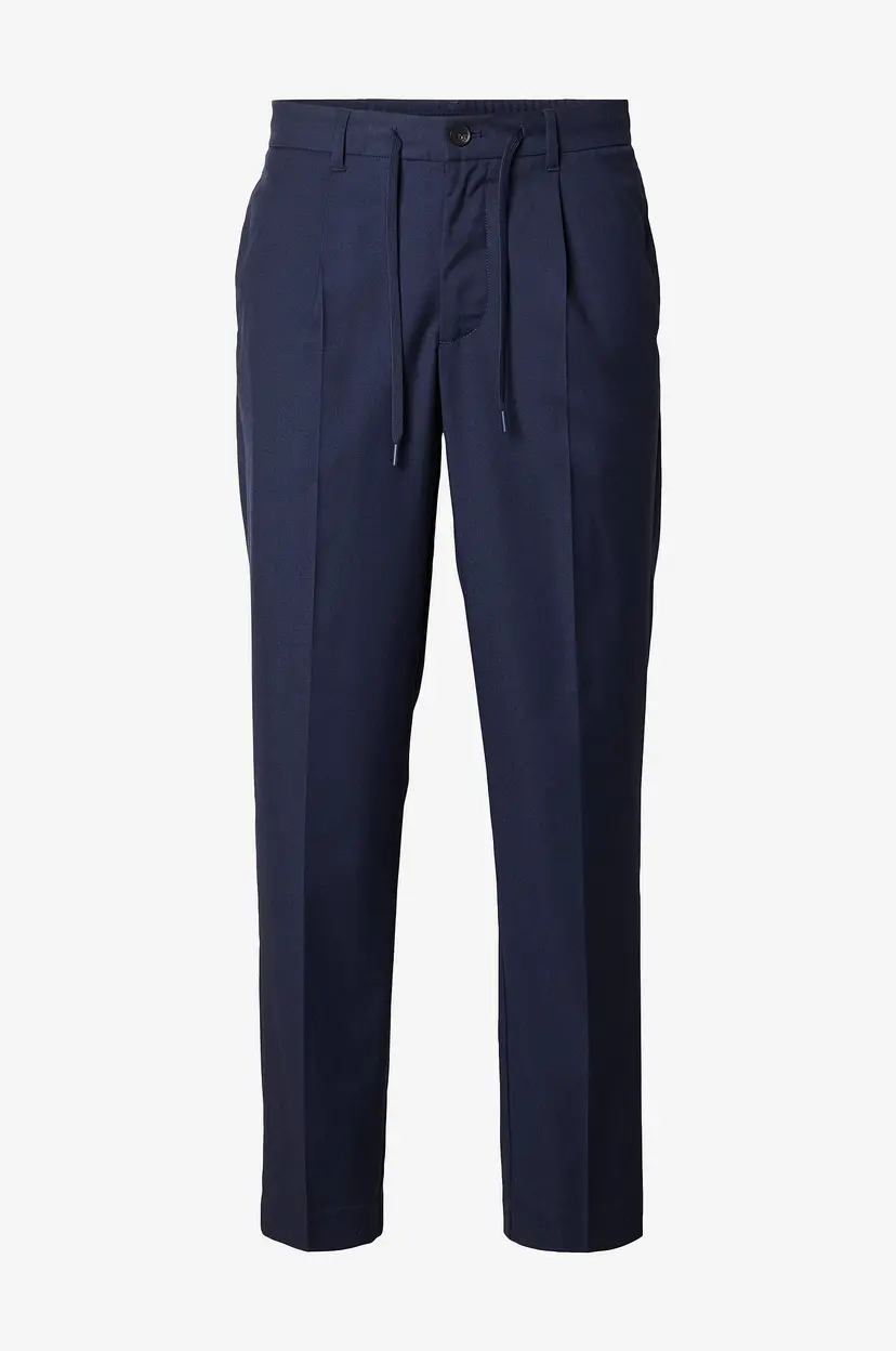 Selected Men Bukser Slh190-reg Tapered Leroy Pleat Pant - Blå