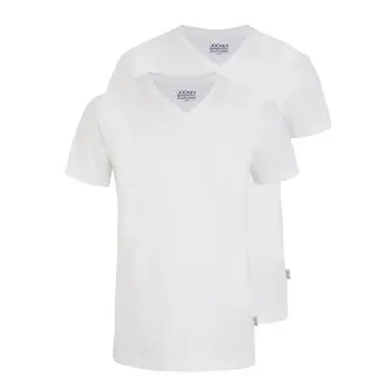 Jockey Jockey 2P V-Neck T-Shirt Hvit bomull 3XL Herre