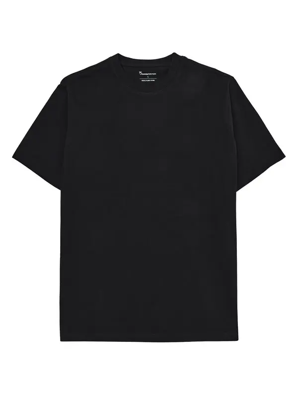 KnowledgeCotton Apparel KnowledgeCotton Apparel Tee With Flaglabel Black Jet
