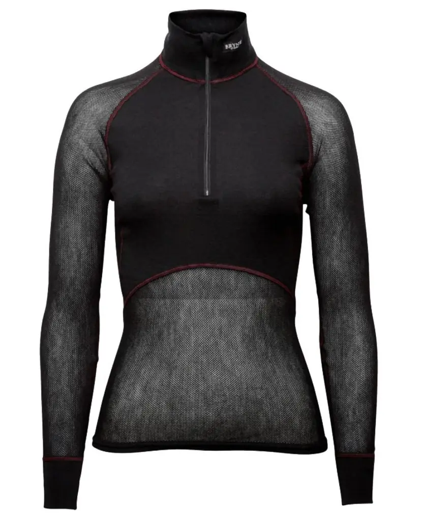 Brynje Brynje Wool Thermo Light Zip-polo 3/4 W's Black