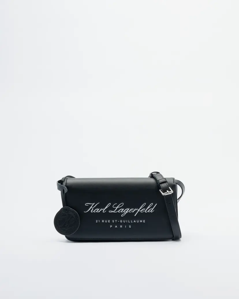 Karl Lagerfeld Karl Lagerfeld Hotel Karl Flap SHB Tech Leath Black Crossbody bag