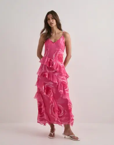 Vero Moda Vero Moda - Rosa - Vmsmilla S/L V-Neck Long Frill Dres