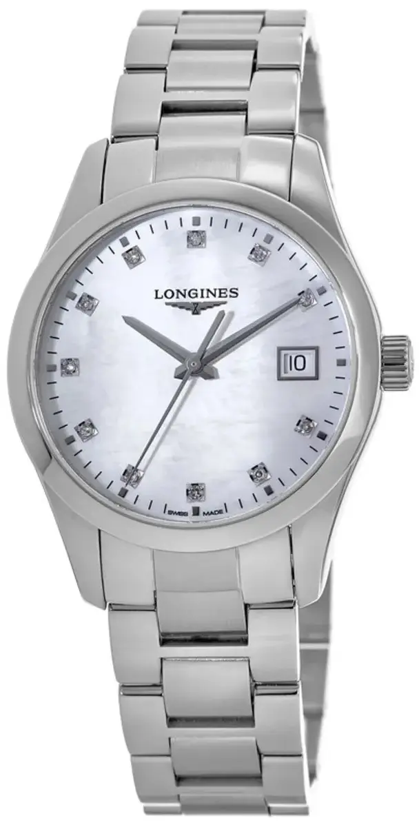 Longines Longines Dameklokke L2.386.4.87.6 Conquest Classic Hvit/Stål Ø34 mm