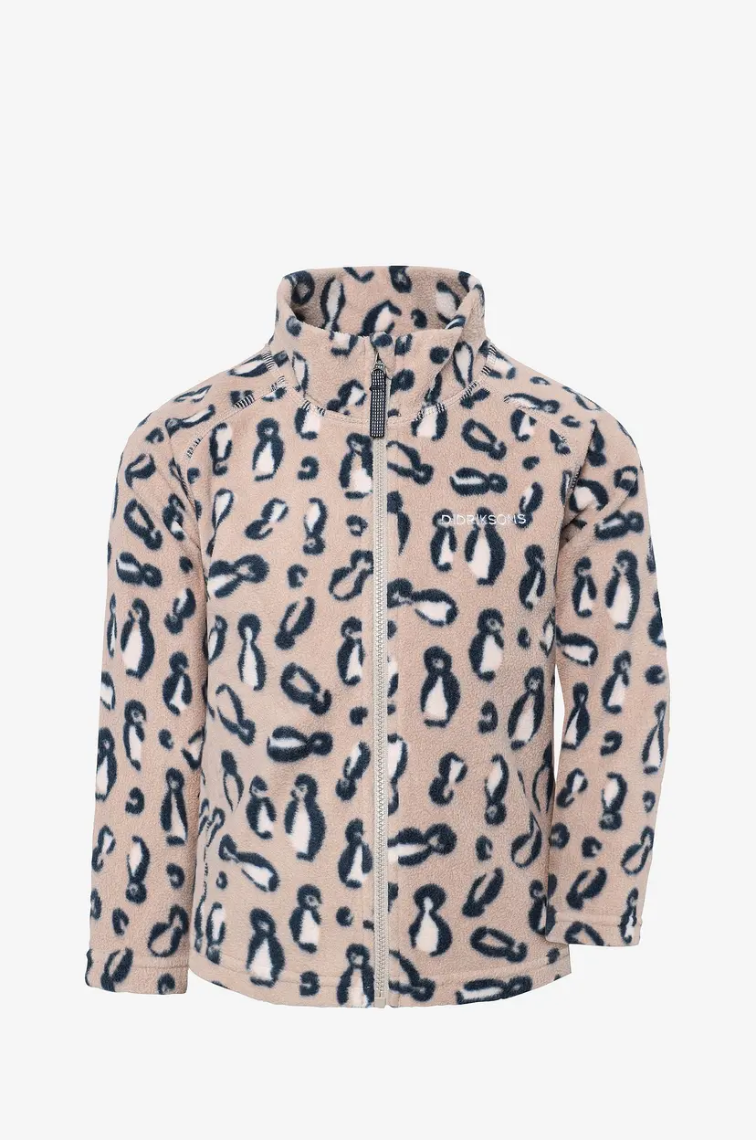 Didriksons Fleecejakke Monte Printed Kids' Full-zip - Beige