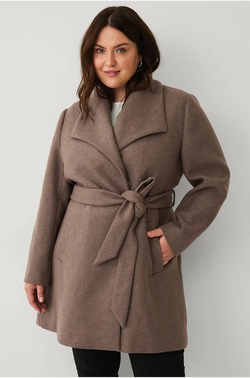 Ellos Plus collection Kappe med bindebelte - Brun