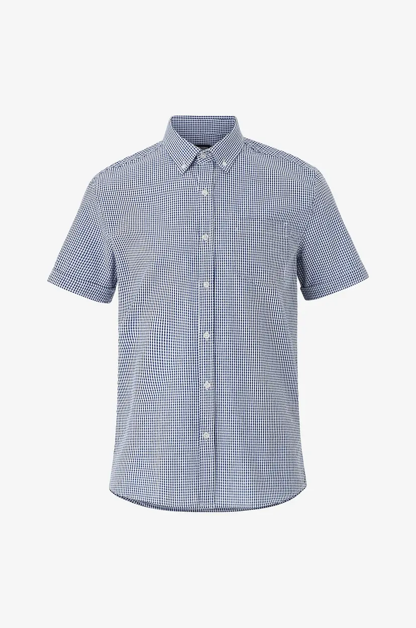 Ellos Collection Kortermet skjorte i seersucker - Blå
