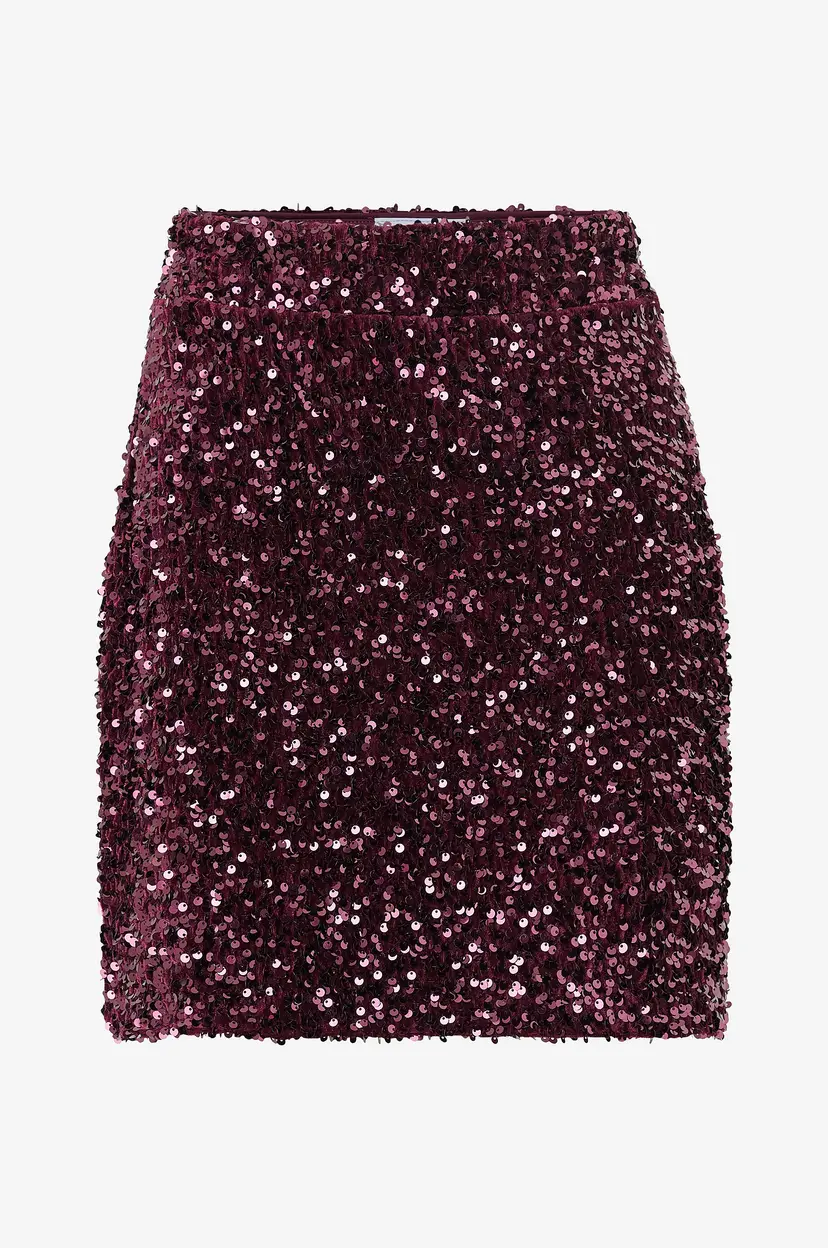Vila Skjørt viFaith HW Short Sequin - Rød