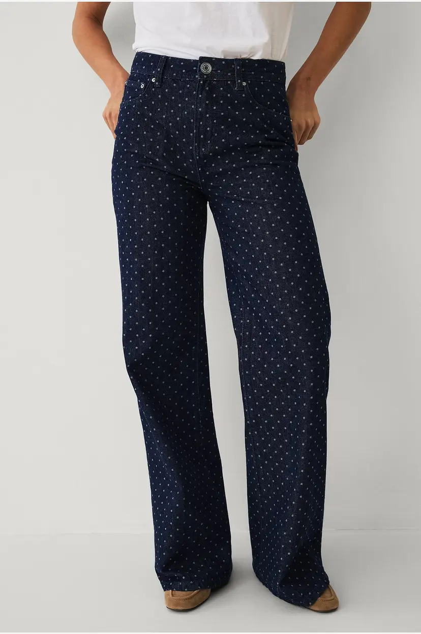 Gina Tricot Jeans Polka Dot - Blå