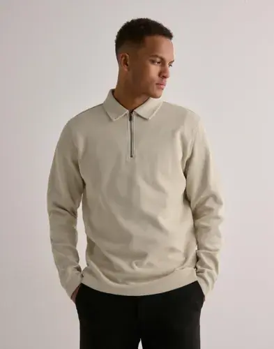 Selected Men Selected Men Slhmarc Rib Ls Polo Langermet poloskjorte