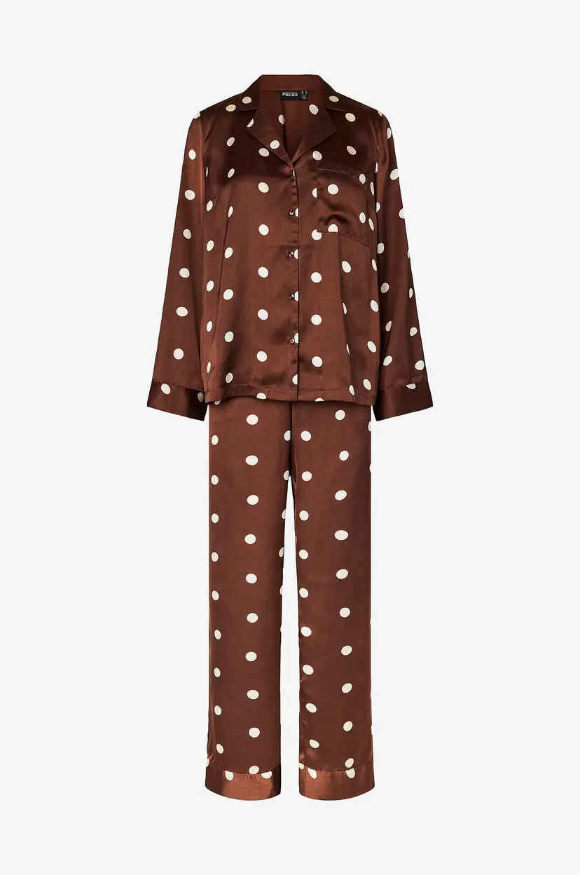 Pieces Pysjsett pcjYtte Xmas Satin - Brun
