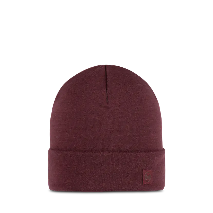 Buff Buff Merino Heavyweight Beanie Solid Garnet