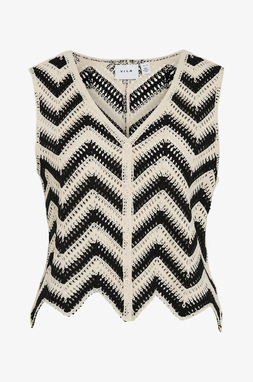 Vila Vest viSerilda V-neck S/L Vest - Beige