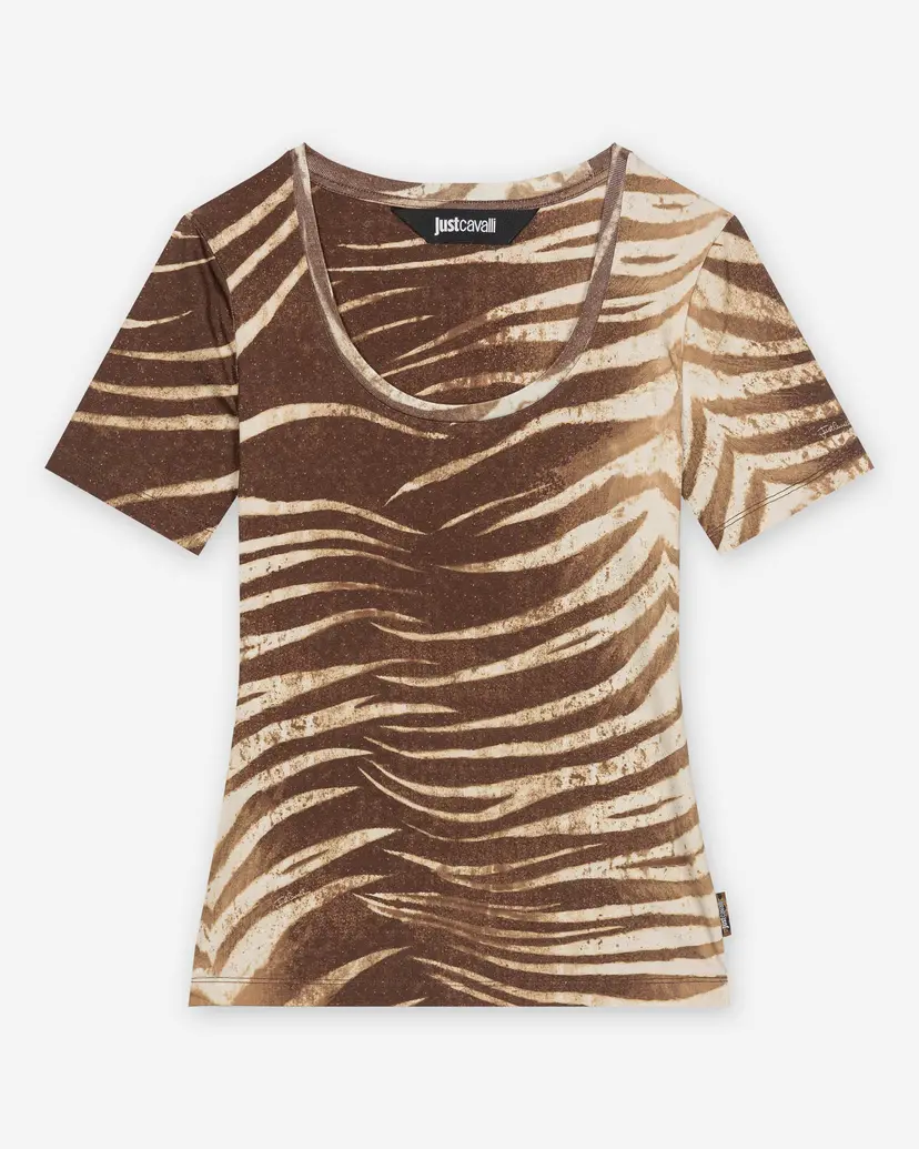 Just Cavalli Just Cavalli Allover Print Brown T-shirt