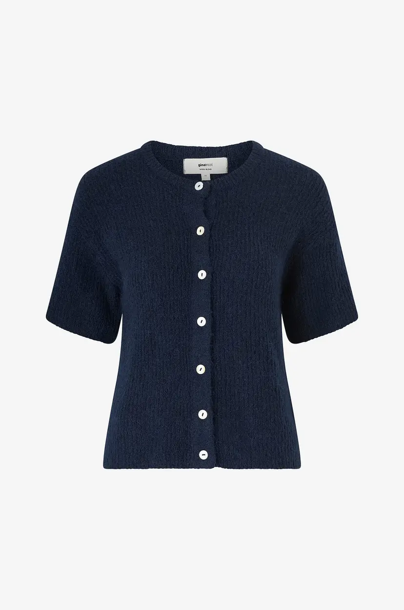 Gina Tricot Kardigan Short Sleeve Knitted Cardigan - Blå