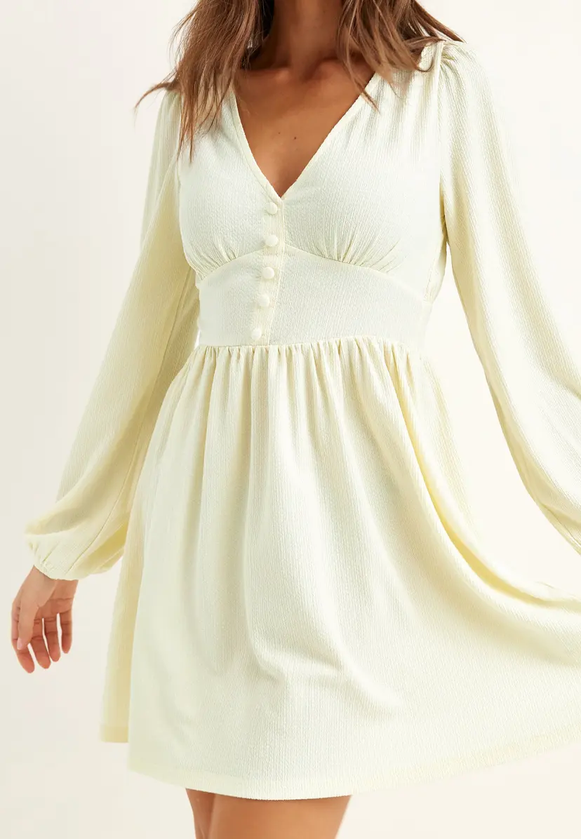 Bubbleroom Structure Button Mini Dress