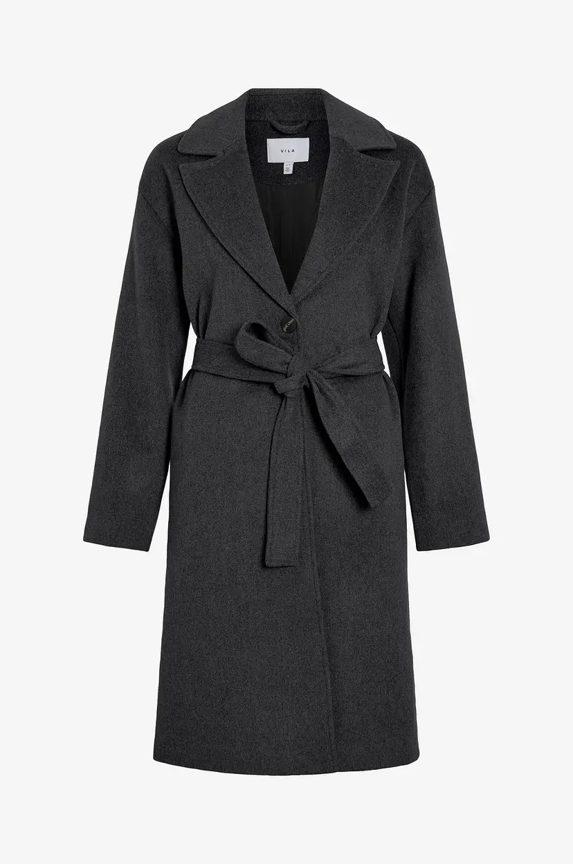 Vila Kåpe viLinse L/S Belted Coat - Grå