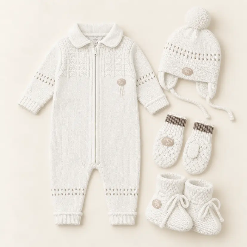 Lillelam Babypakke i merinoull «Classic» Hvit
