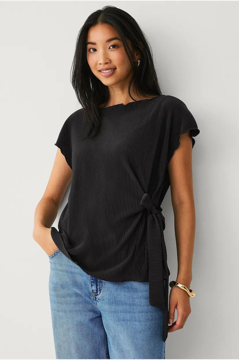 Ellos Collection Topp med bindedetaljer - Svart