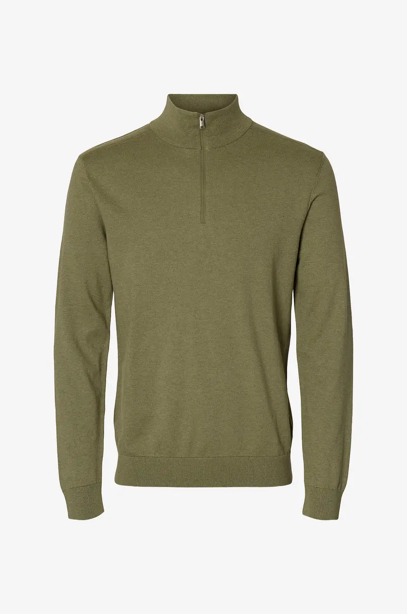 Selected Men Pologenser slhBerg Half Zip Cardigan - Grønn