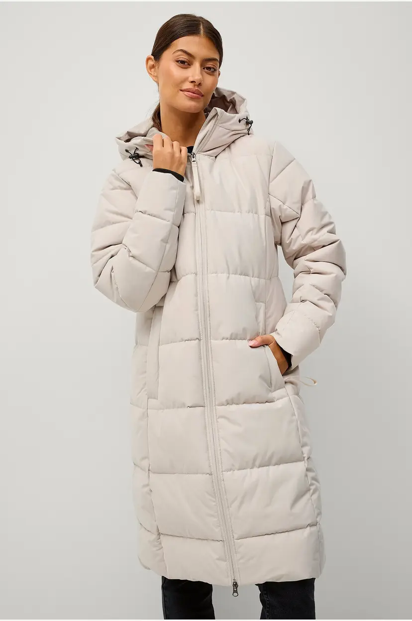 Ellos Collection Kåpe Padded Coat Mid Length - Beige