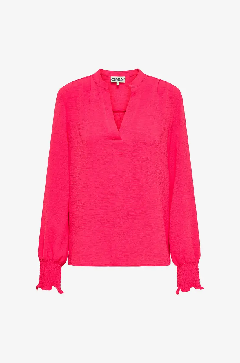 Only Carmakoma Bluse carMetta Life V-neck Top Wvn - Rød