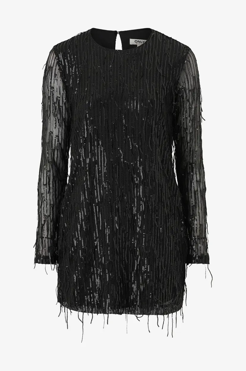 ONLY Kjole onlAnika Spacy LS Short Dress Wvn - Svart