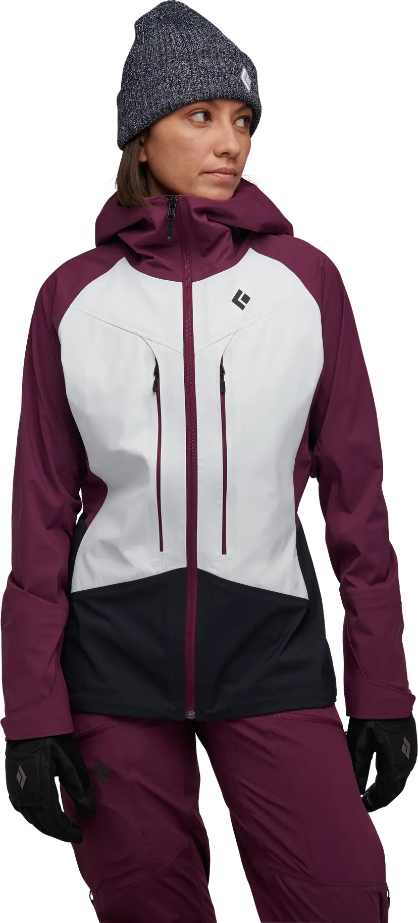 Black Diamond Black Diamond Women's Dawn Patrol Hybrid Shell Jacket White/Blackberry/Black